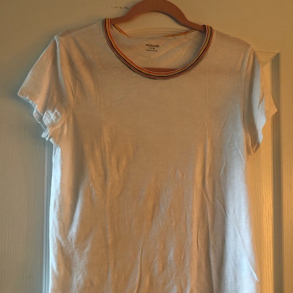 Madewell rainbow collar white tee - Picture 2 of 4